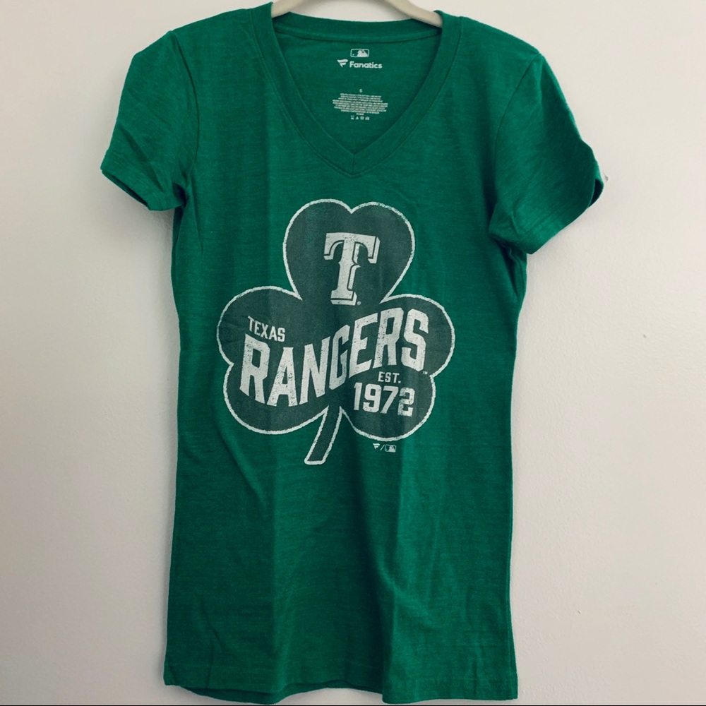 NEW MLB Texas Rangers St Patrick’s Day Vneck S